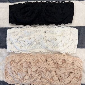 Three strapless bras